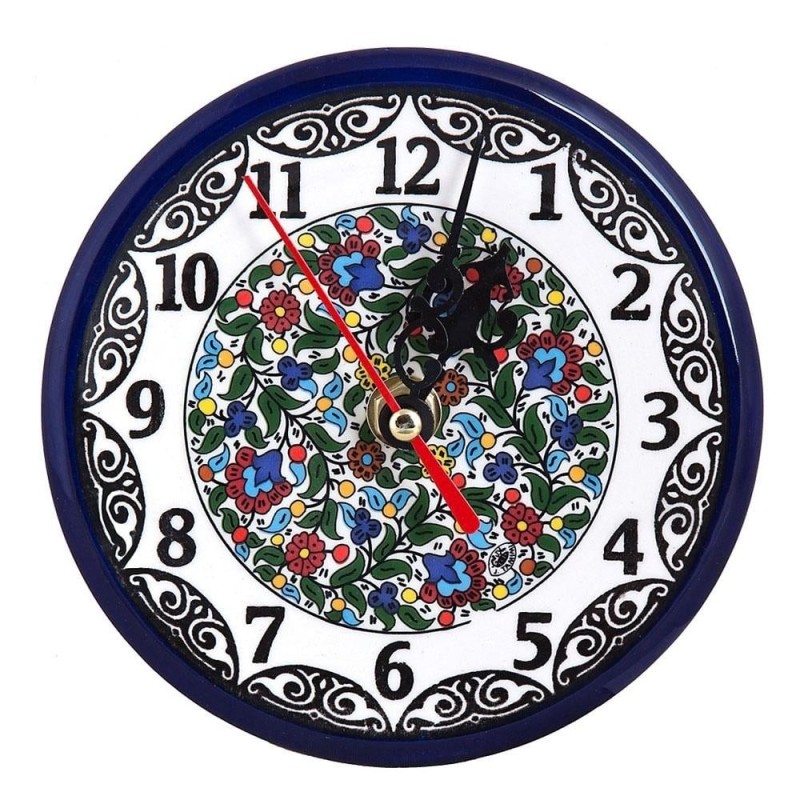 Flowers Clock (small). Armenian Ceramic