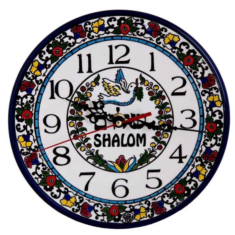 Shalom Clock. Armenian Ceramic