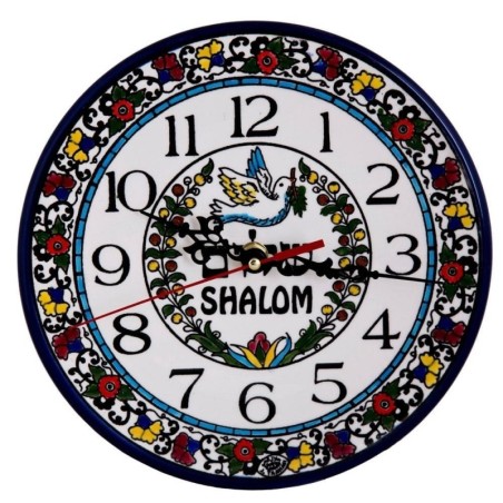 Shalom Clock. Armenian Ceramic