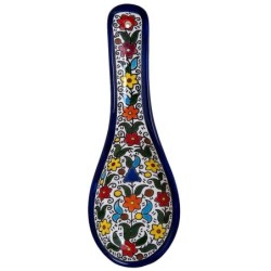 Multicolored Flowers Spoon Rest. Armenian Ceramic