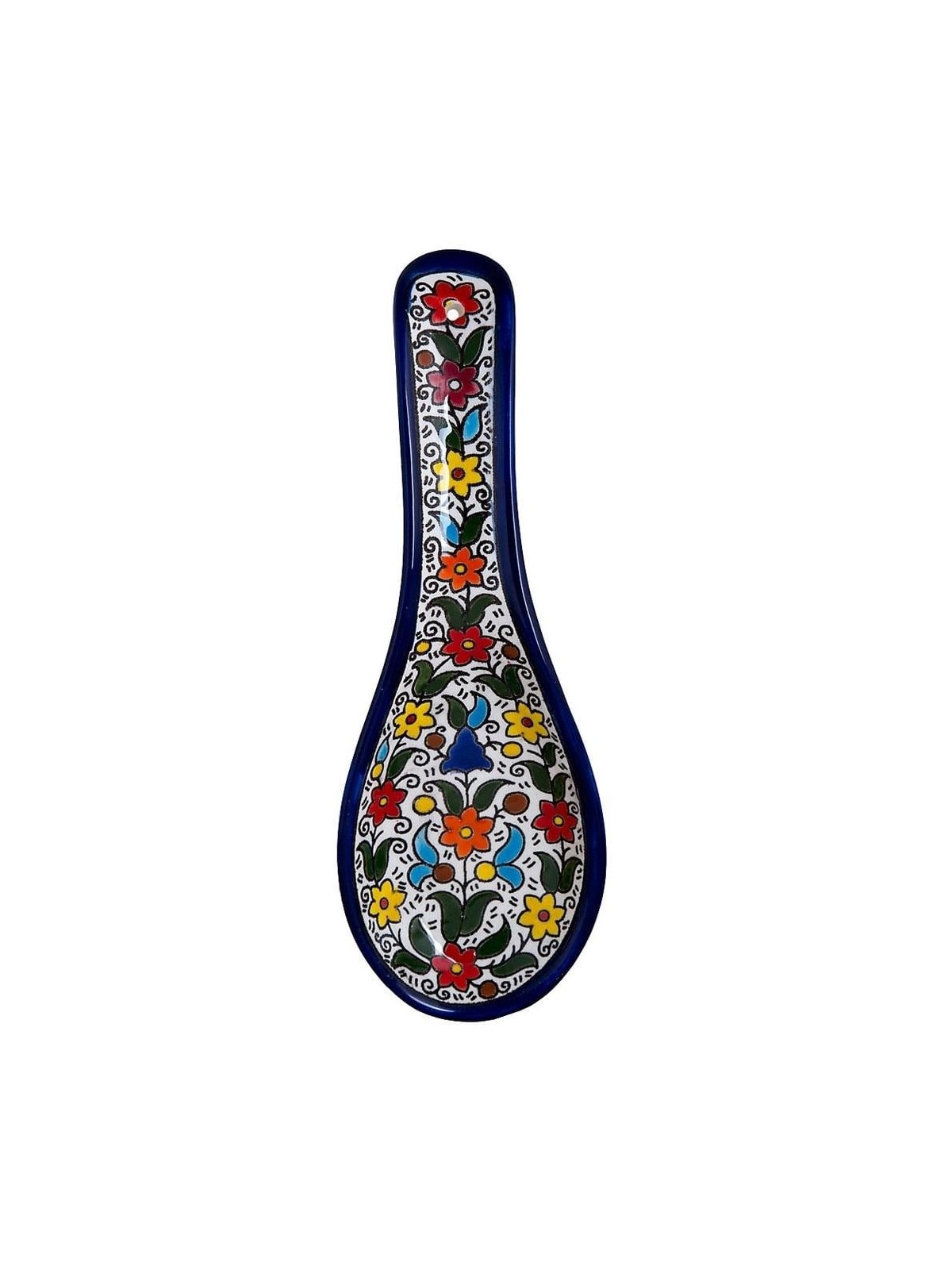 Multicolored Flowers Spoon Rest. Armenian Ceramic