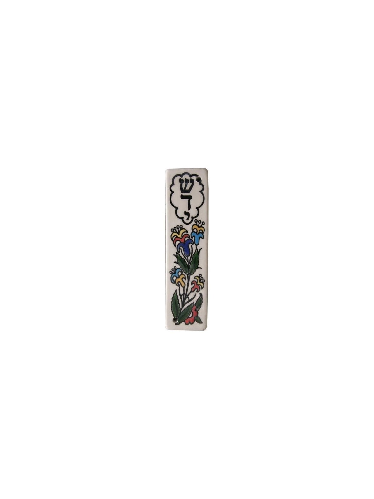 Flowers Mezuzah Case. Armenian Ceramic