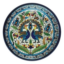 Large Armenian Ceramic Peacock Plate