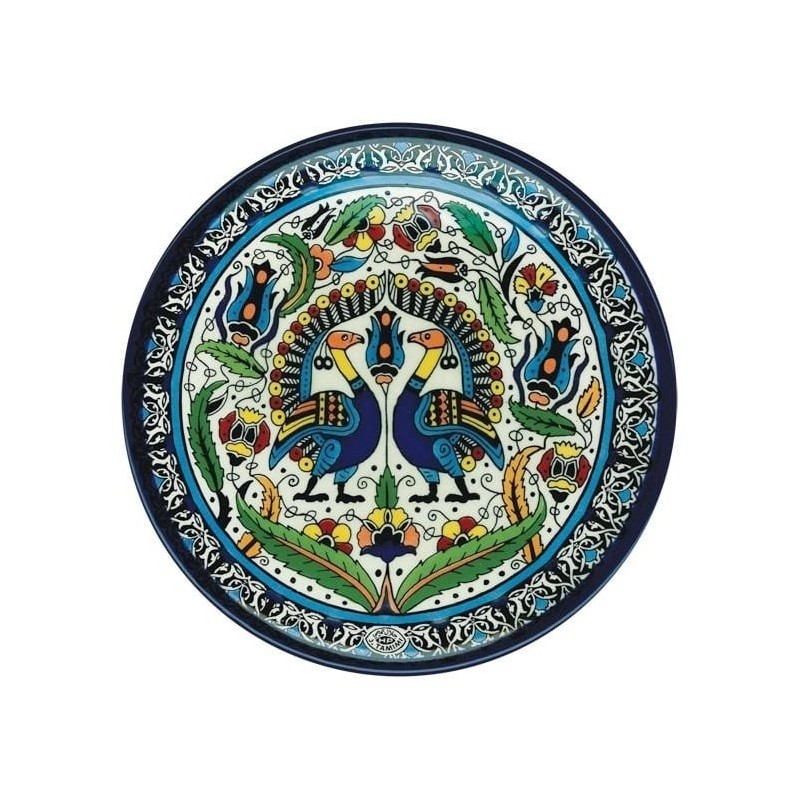 Large Armenian Ceramic Peacock Plate