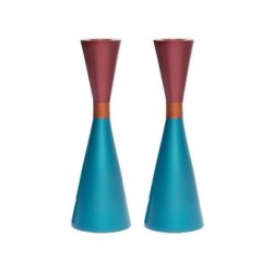 Yair Emanuel Large Cone Shaped Candlesticks with Ban... | Candlesticks