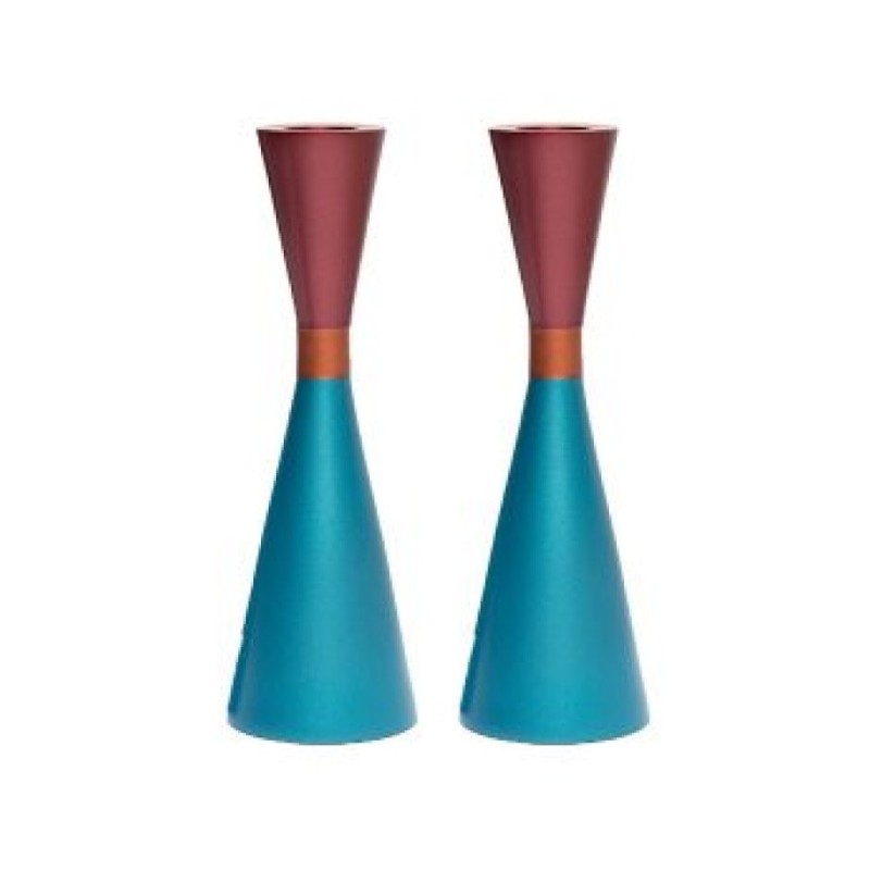 Yair Emanuel Large Cone Shaped Candlesticks with Ban... | Candlesticks