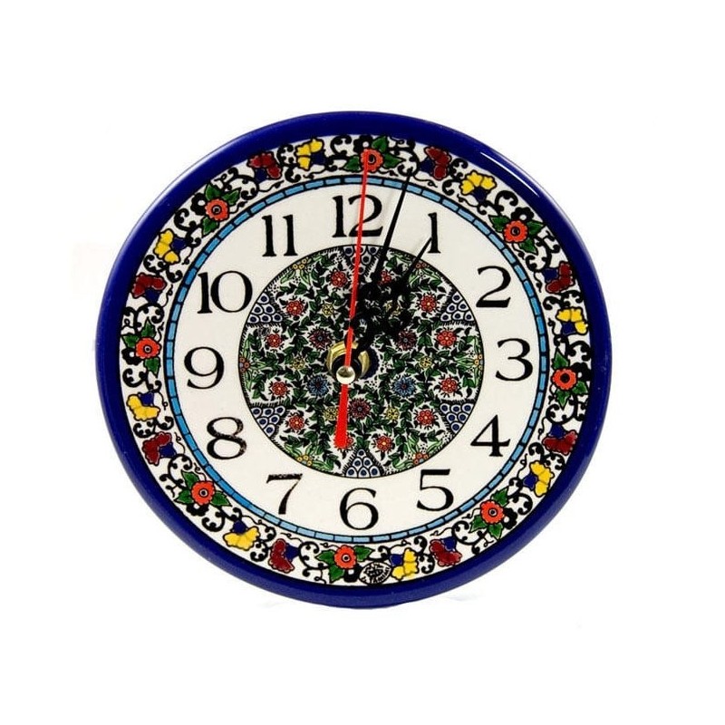Flowers Clock - Traditional (small). Armenian Ceramic