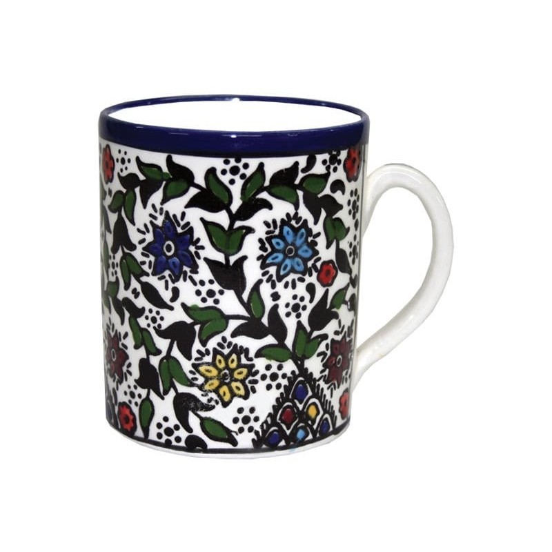 Coffee Mug - Flowers (Circular). Armenian Ceramic