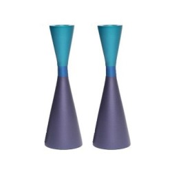 Yair Emanuel Large Cone Shaped Candlesticks with Ban... | Candlesticks