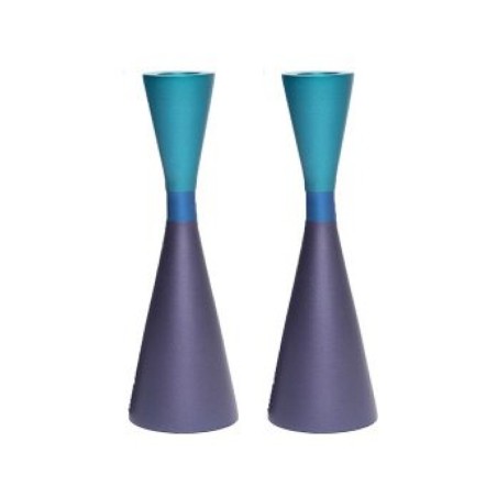 Yair Emanuel Large Cone Shaped Candlesticks with Ban... | Candlesticks