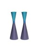 Yair Emanuel Large Cone Shaped Candlesticks with Ban... | Candlesticks