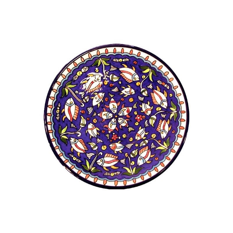 Fish Plate - Swimming Circles. Armenian Ceramic