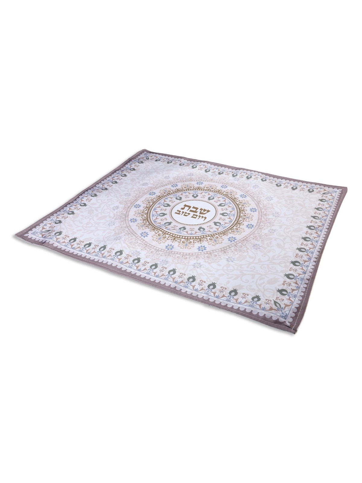 Shabbat and Yom Tov Pomegranates Challah Cover - Beige