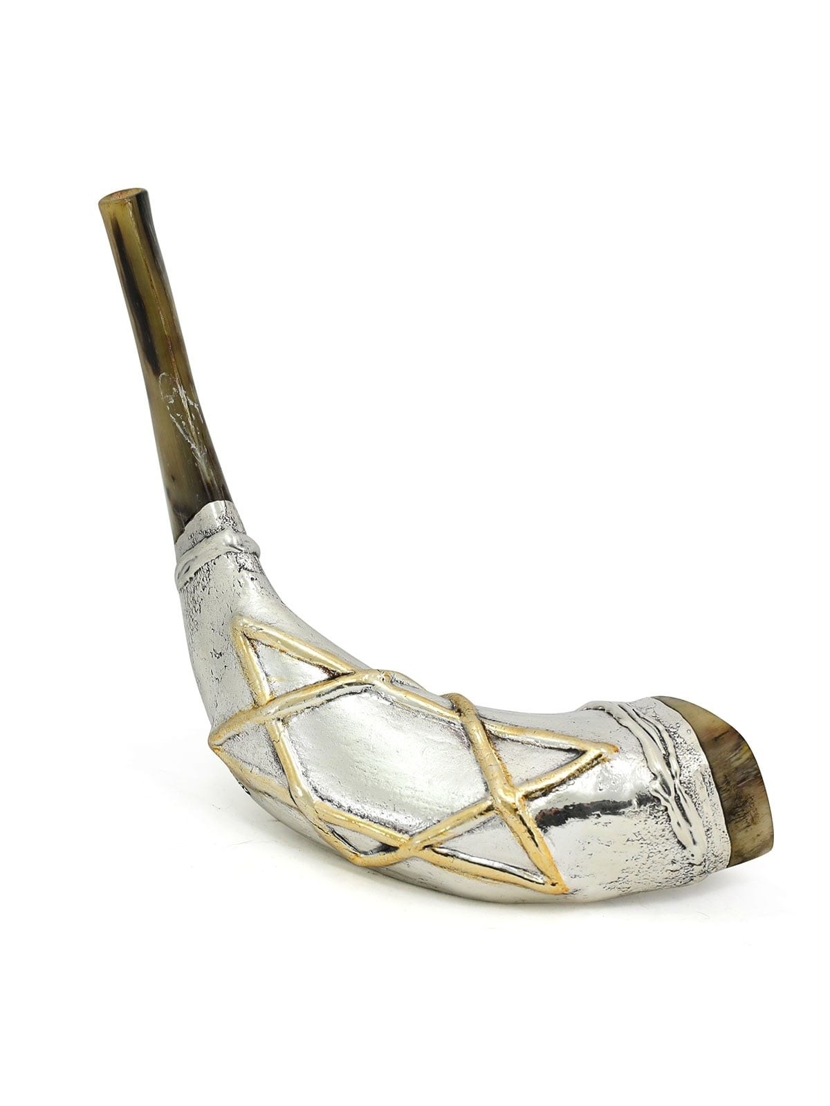 Star of David Silver-Plated Ram's Shofar
