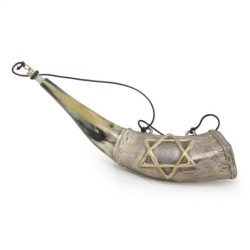 Star of David Silver-Plated Anointing Oil Ram's Shofar