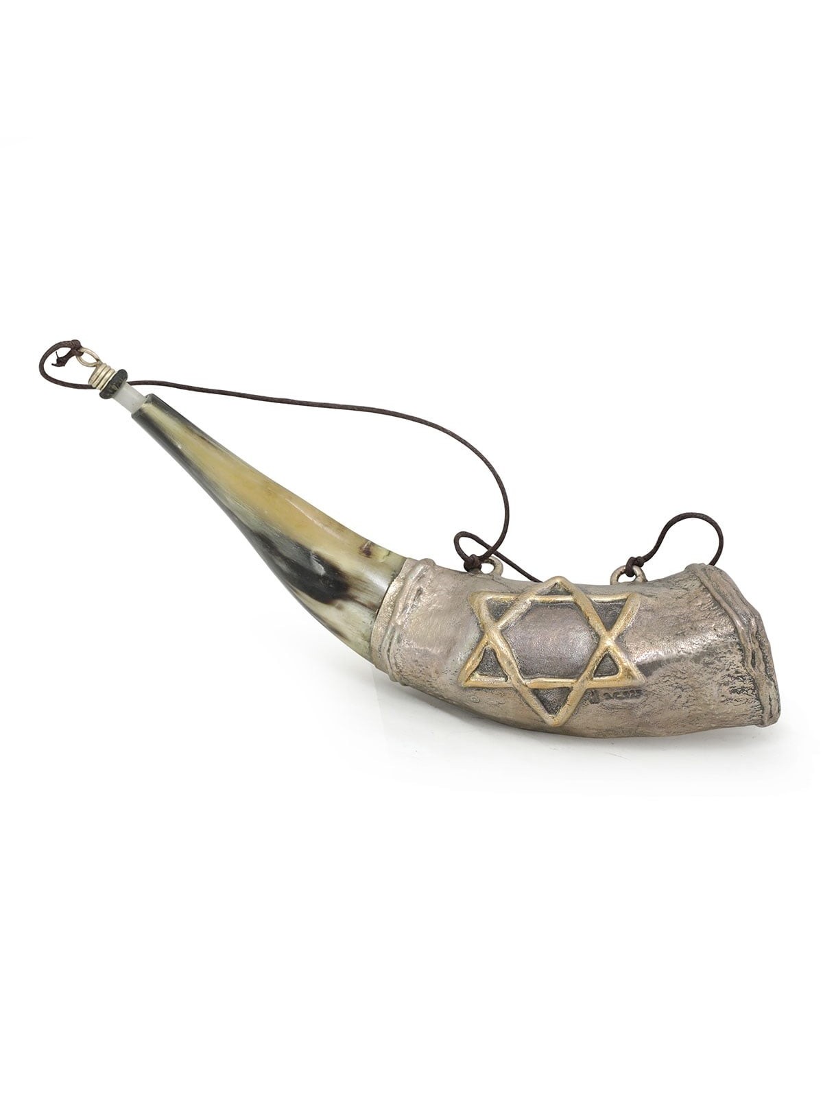 Star of David Silver-Plated Anointing Oil Ram's Shofar