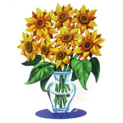 David Gerstein Signed 2-Sided Sculpture - Sunflowers