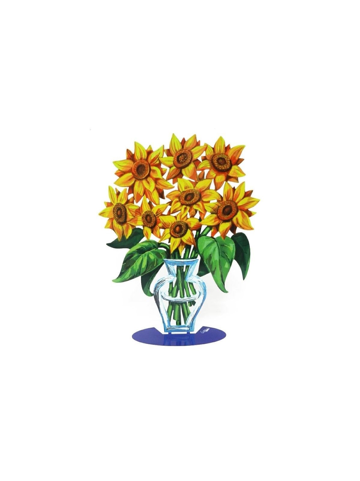 David Gerstein Signed 2-Sided Sculpture - Sunflowers