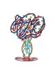 David Gerstein Signed Sculpture - Vase with Abstract Bouquet (Blue)