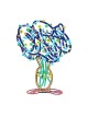 David Gerstein Signed Sculpture - Vase with Abstract Bouquet (Blue)