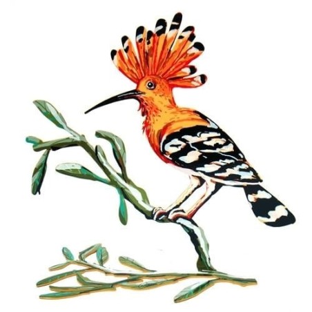 David Gerstein Signed Sculpture - Hoopoe Bird (Double Sided)