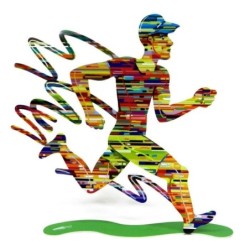 David Gerstein Signed 2-Sided Sculpture - Jogging Man