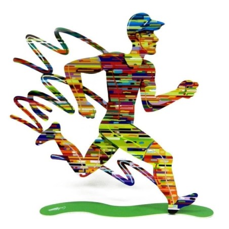 David Gerstein Signed 2-Sided Sculpture - Jogging Man