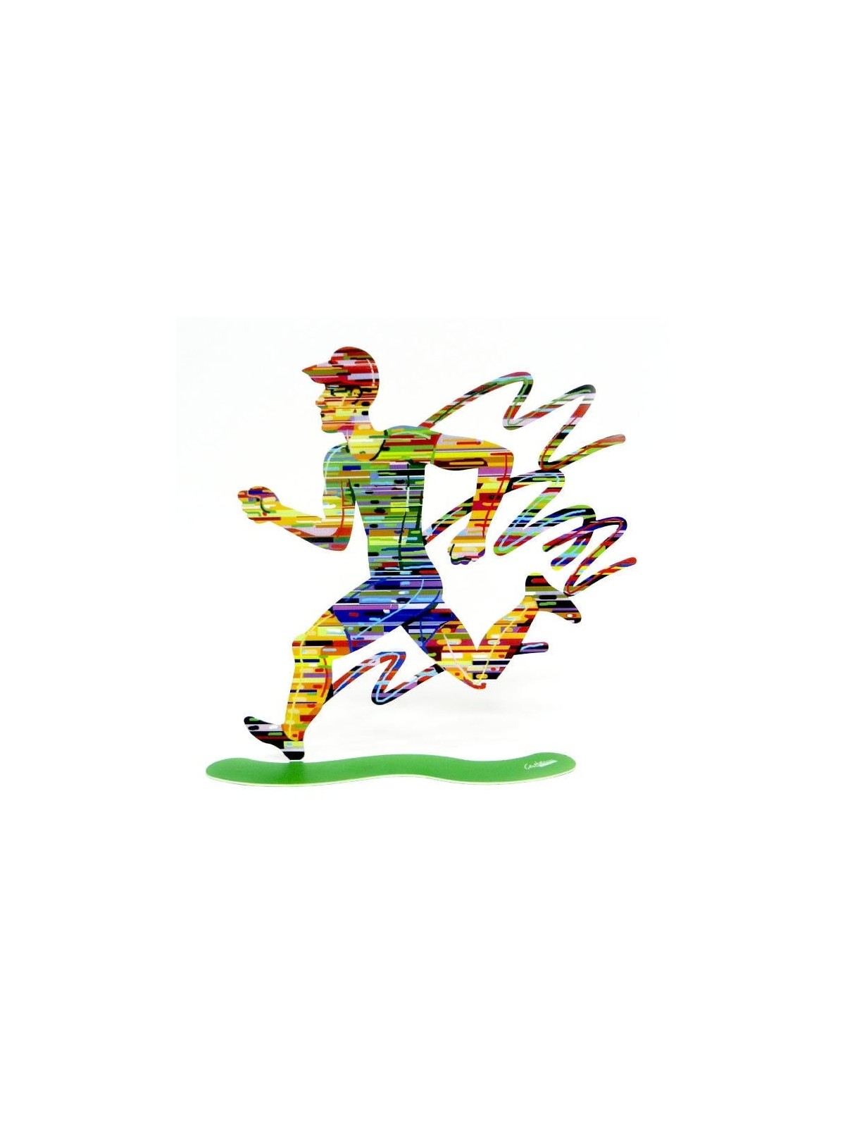 David Gerstein Signed 2-Sided Sculpture - Jogging Man
