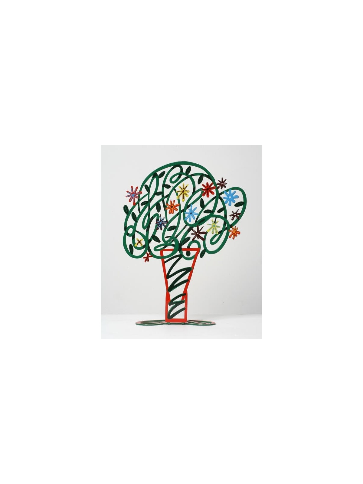 David Gerstein Signed Sculpture - Vase with Bouquet (Green)