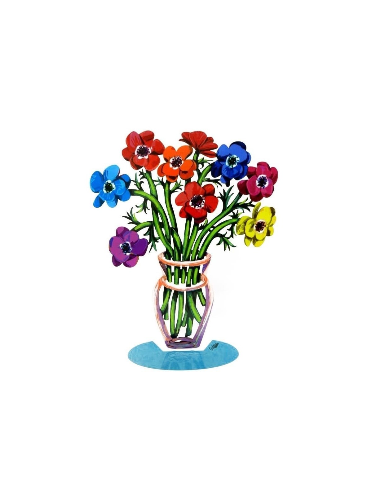 David Gerstein 2-Sided Sculpture - Poppies