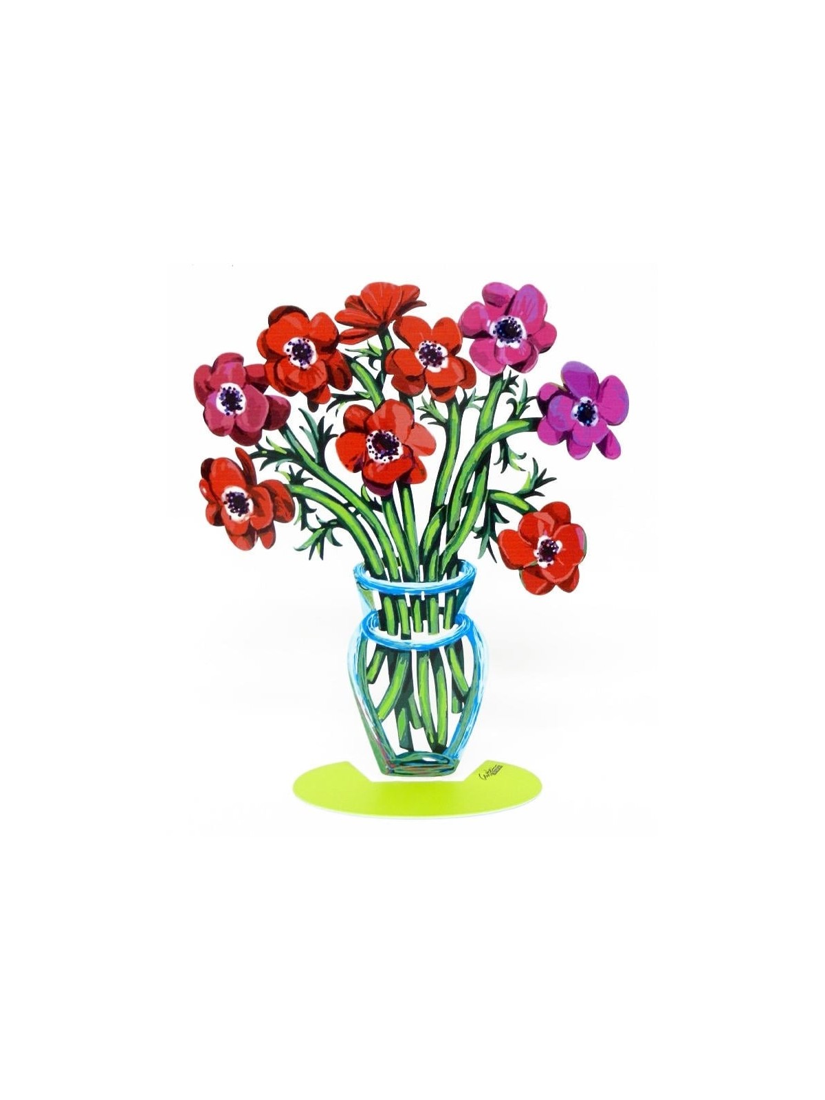 David Gerstein 2-Sided Sculpture - Poppies
