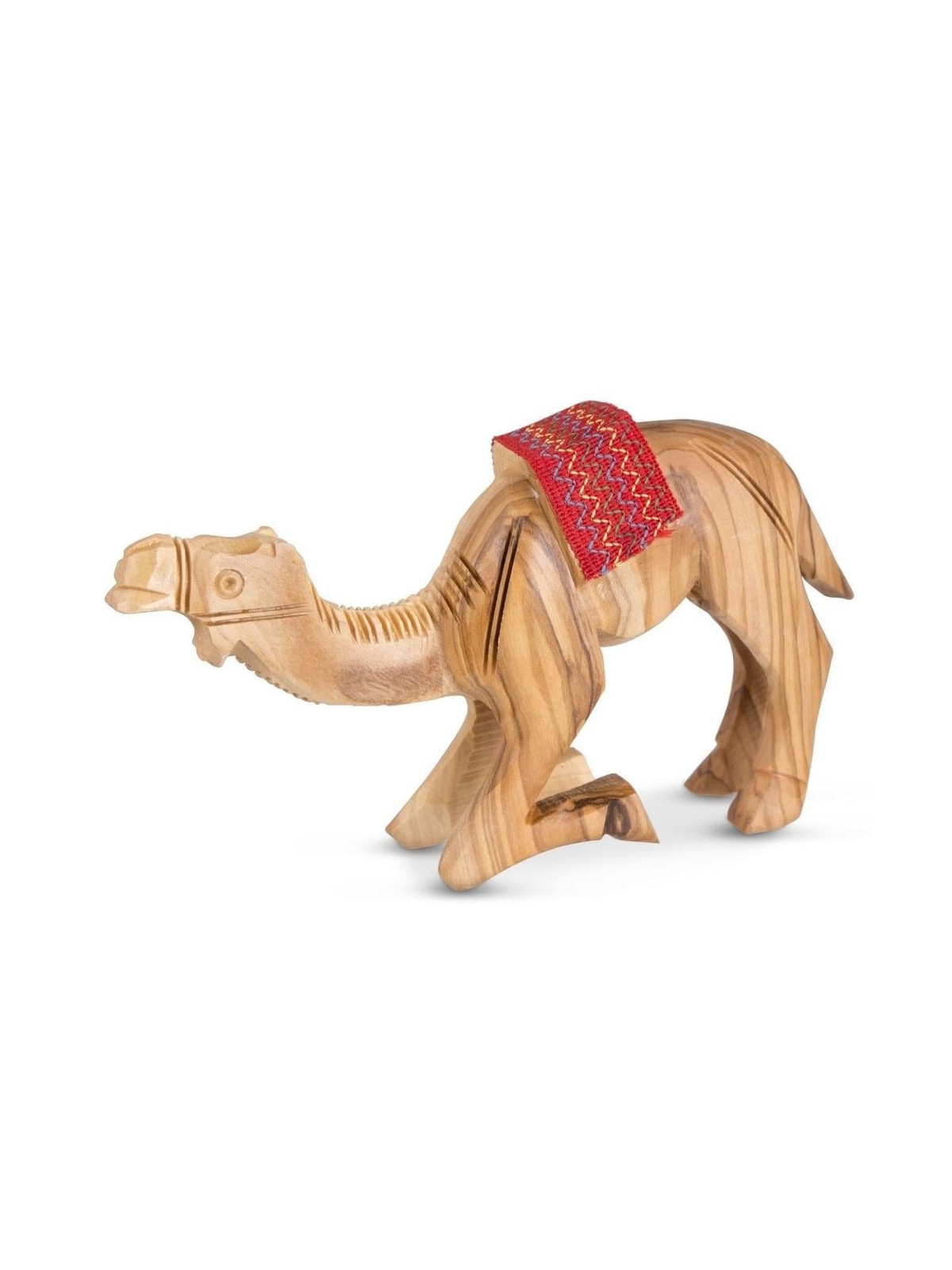Olive Wood Kneeling Camel Figurine