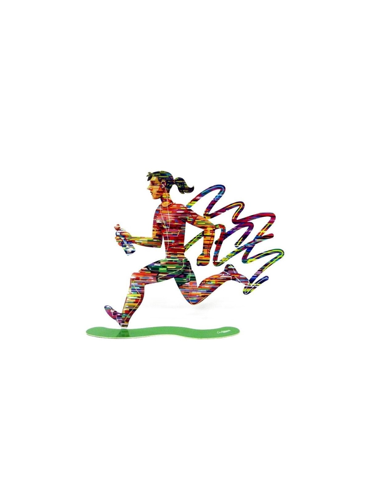 David Gerstein Signed 2-Sided Sculpture - Jogging Woman