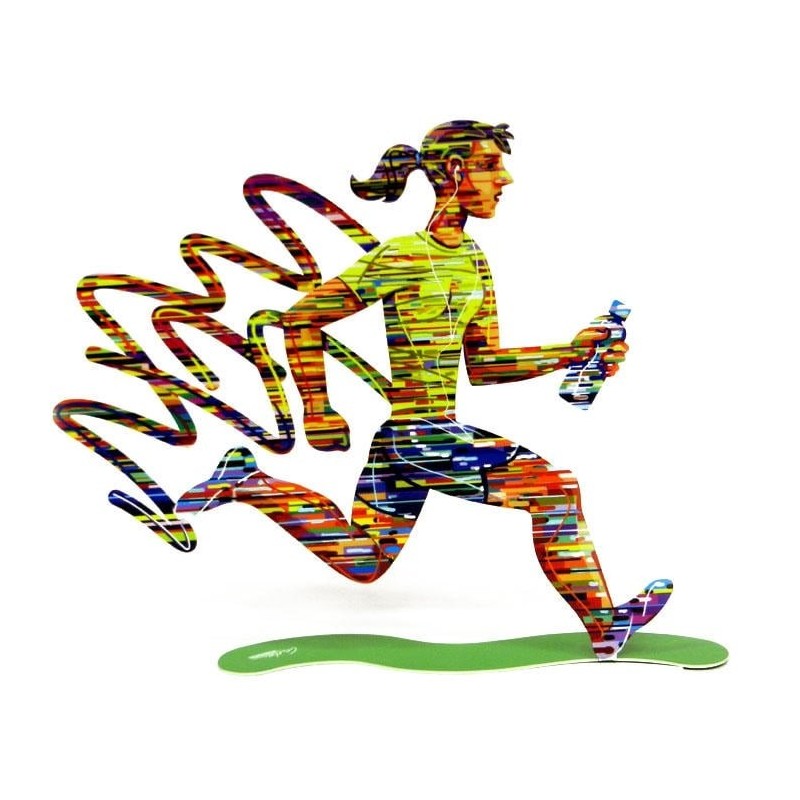 David Gerstein Signed 2-Sided Sculpture - Jogging Woman