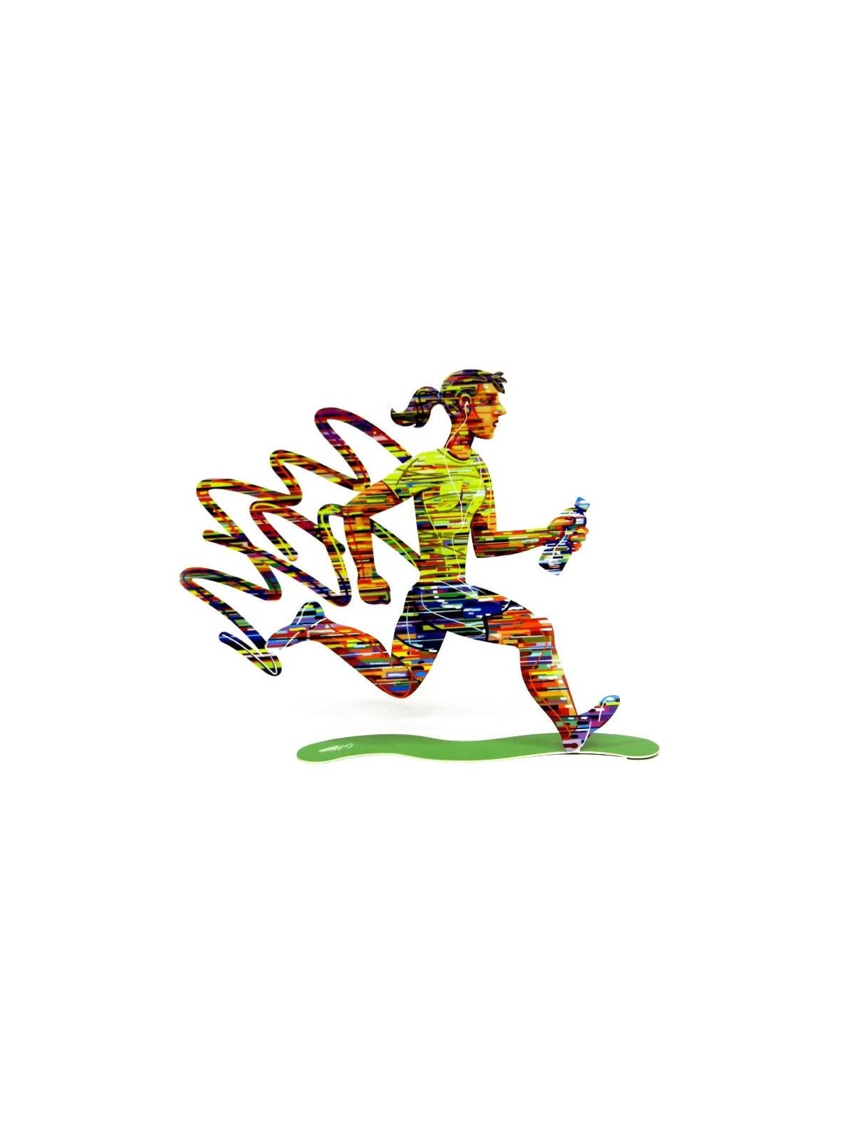 David Gerstein Signed 2-Sided Sculpture - Jogging Woman