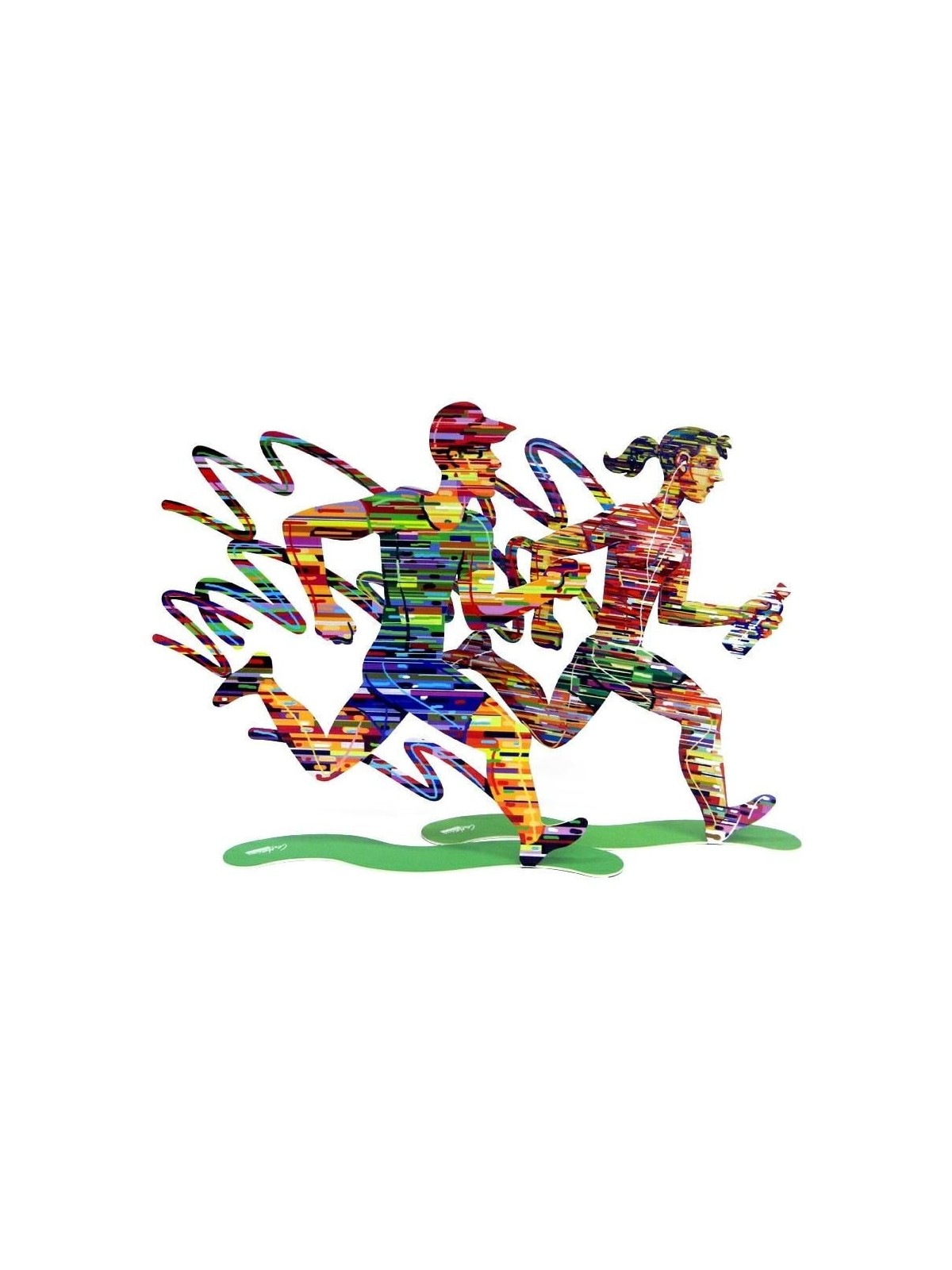 David Gerstein Signed 2-Piece 2-Sided Sculpture - Joggers