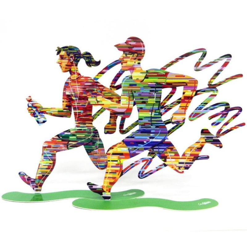 David Gerstein Signed 2-Piece 2-Sided Sculpture - Joggers