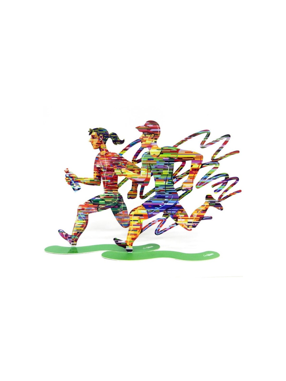 David Gerstein Signed 2-Piece 2-Sided Sculpture - Joggers