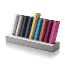 Adi Sidler Anodized Aluminum Kinetic Hanukkah Menorah - Variety of Col