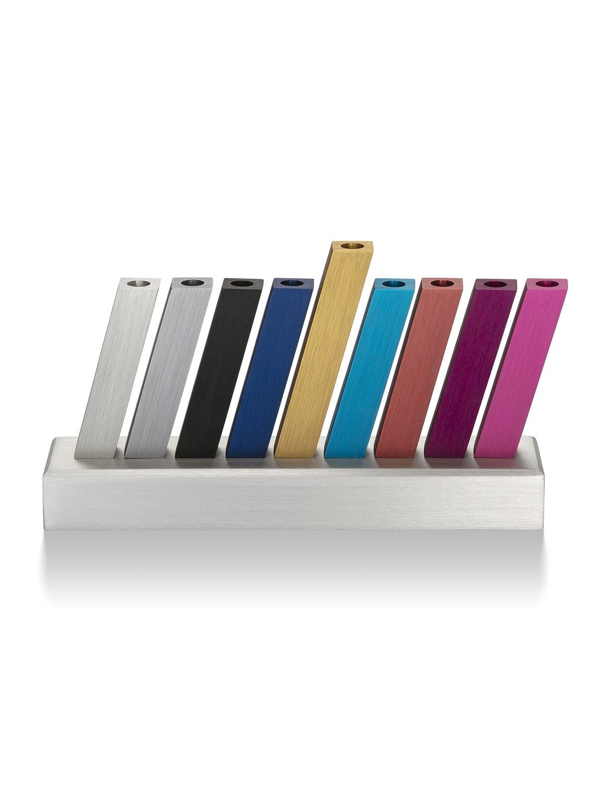 Adi Sidler Anodized Aluminum Kinetic Hanukkah Menorah - Variety of Col