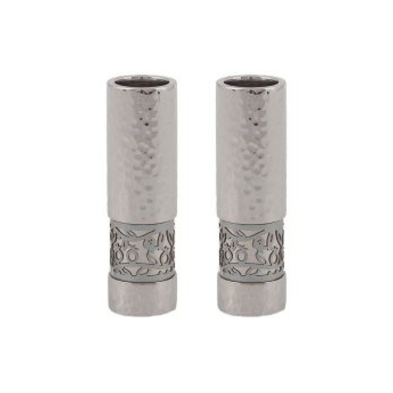 Yair Emanuel Small Shabbat Candlesticks Silver Pomeg... | Candlesticks