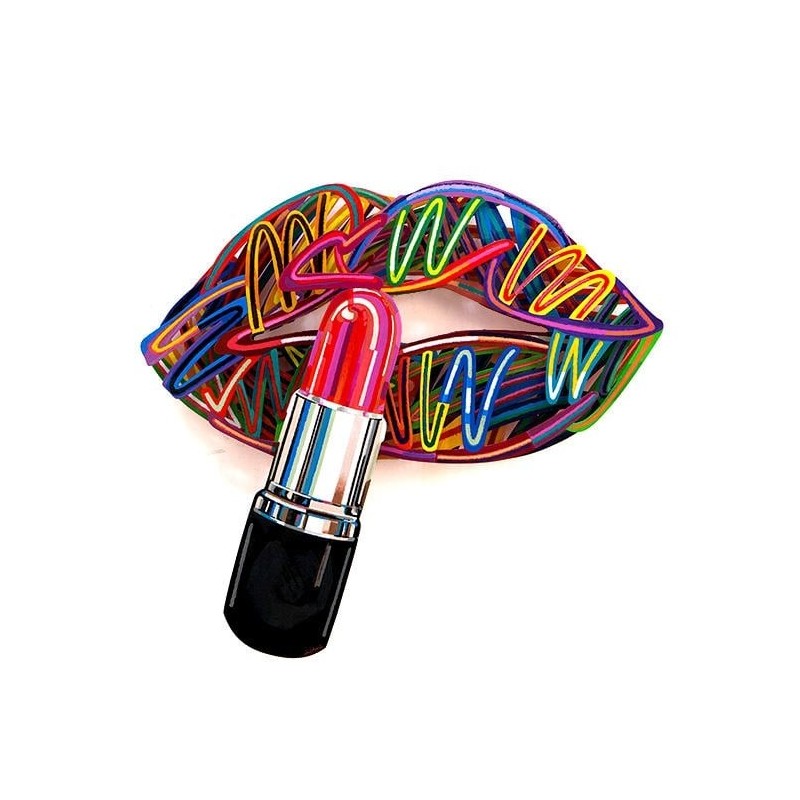 Lipstick: David Gerstein Limited Edition Hand Painted Wall Sculpture