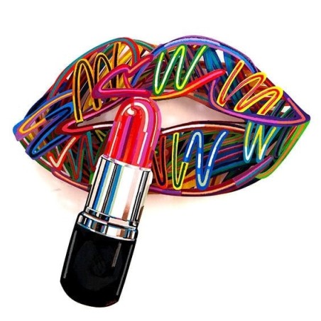 Lipstick: David Gerstein Limited Edition Hand Painted Wall Sculpture