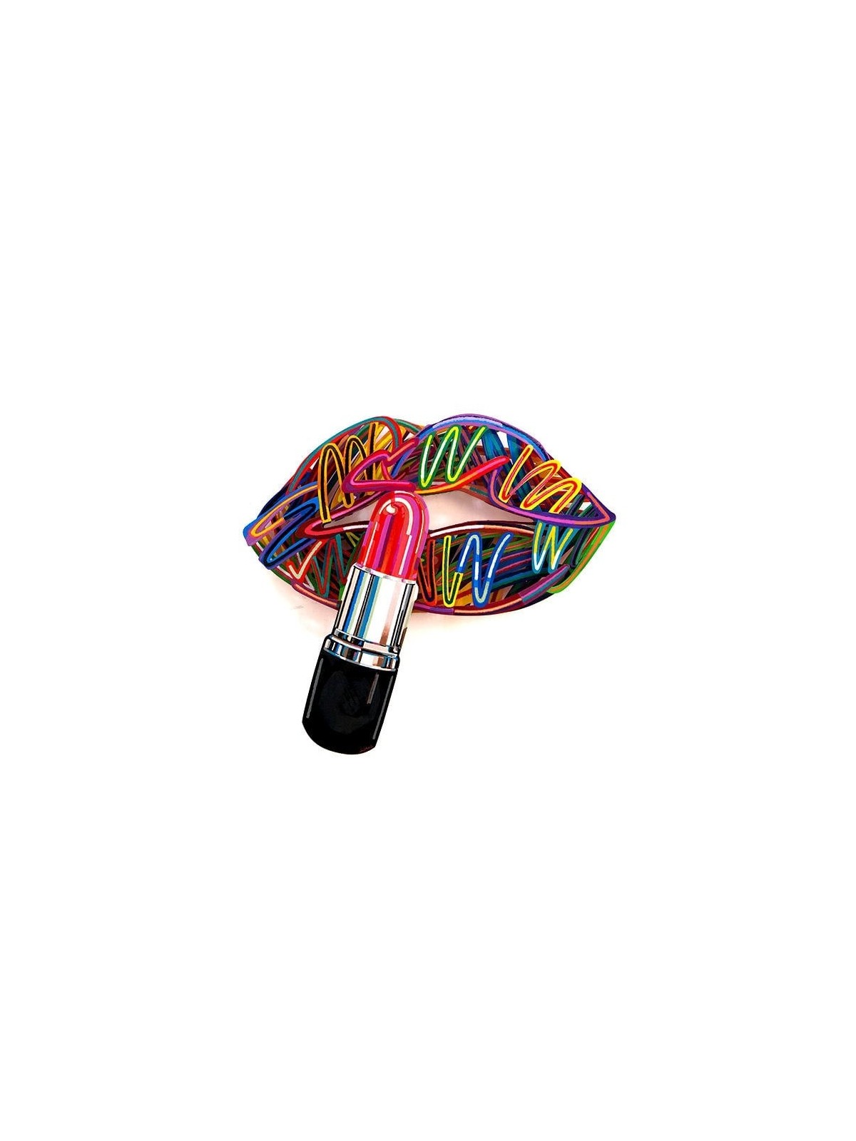 Lipstick: David Gerstein Limited Edition Hand Painted Wall Sculpture