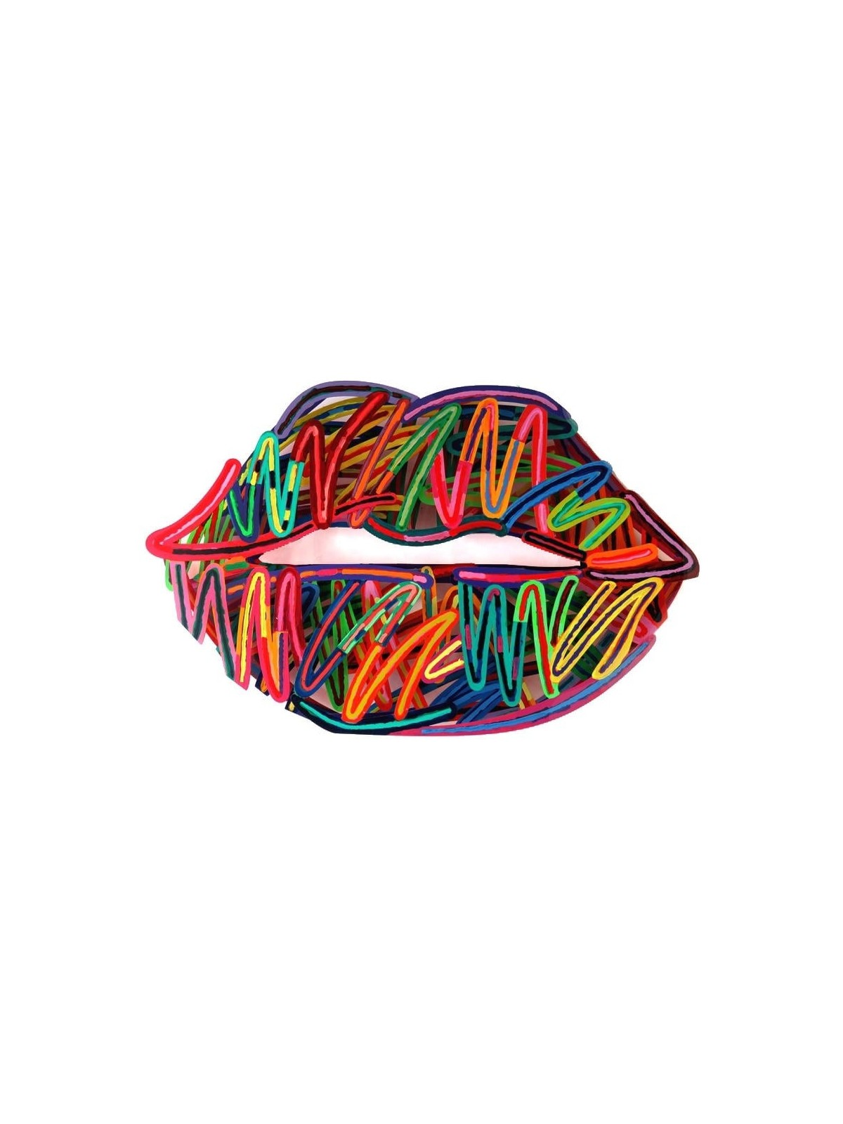 Lips Liner: David Gerstein Limited Edition Hand Painted Wall Sculpture