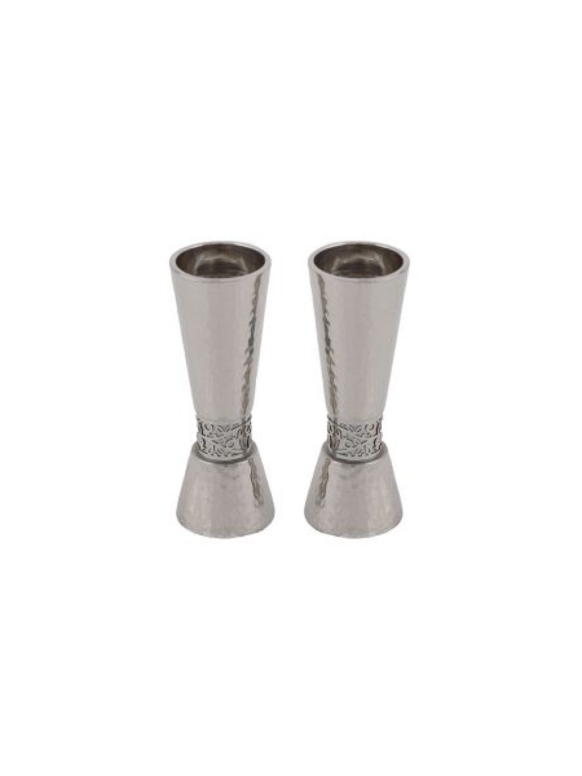 Yair Emanuel Cone Candlesticks with Silver Pomegrana... | Candlesticks