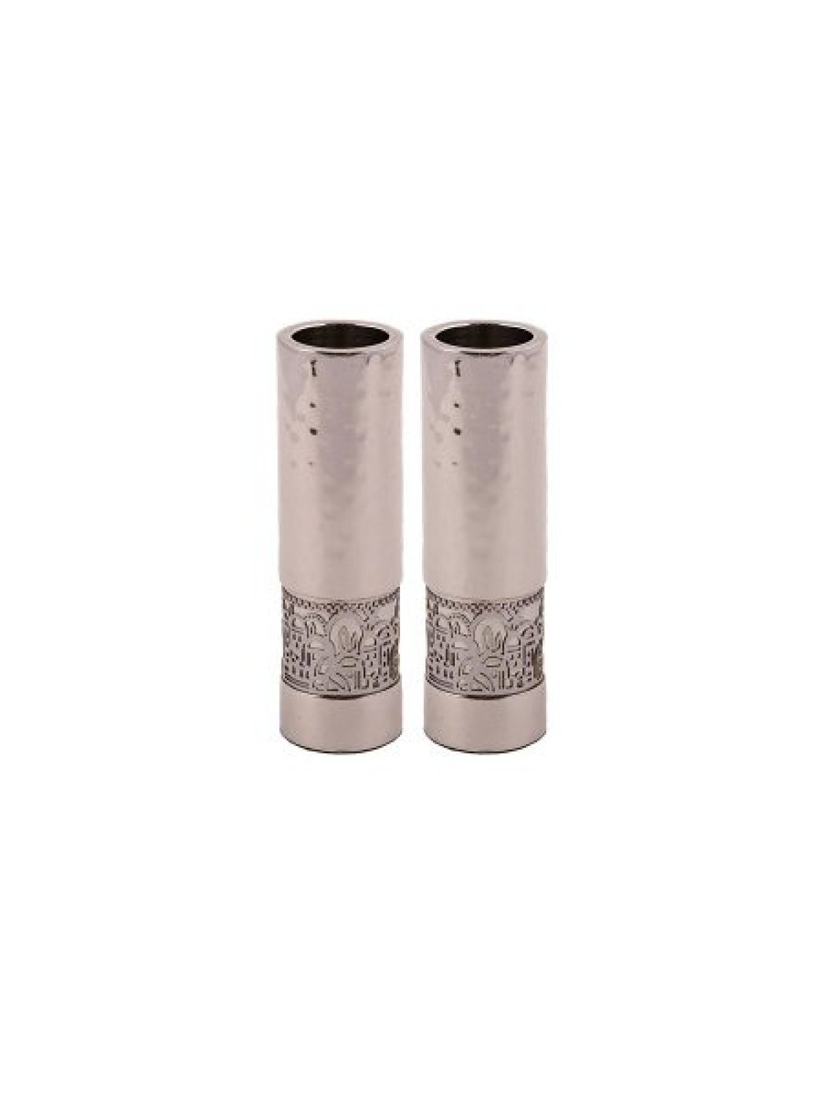 Yair Emanuel Small Shabbat Candlesticks Silver Jerus... | Candlesticks