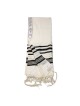 Talitnia Traditional Pure Wool Tallit Black with Silver Stripes