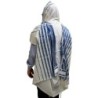 Handwoven Blue Pattern Non-Slip Tallit (Prayer Shawl) Set from Rikmat