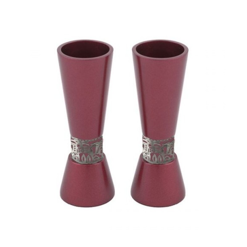 Yair Emanuel Cone Shaped Candlesticks with Silver Je... | Candlesticks